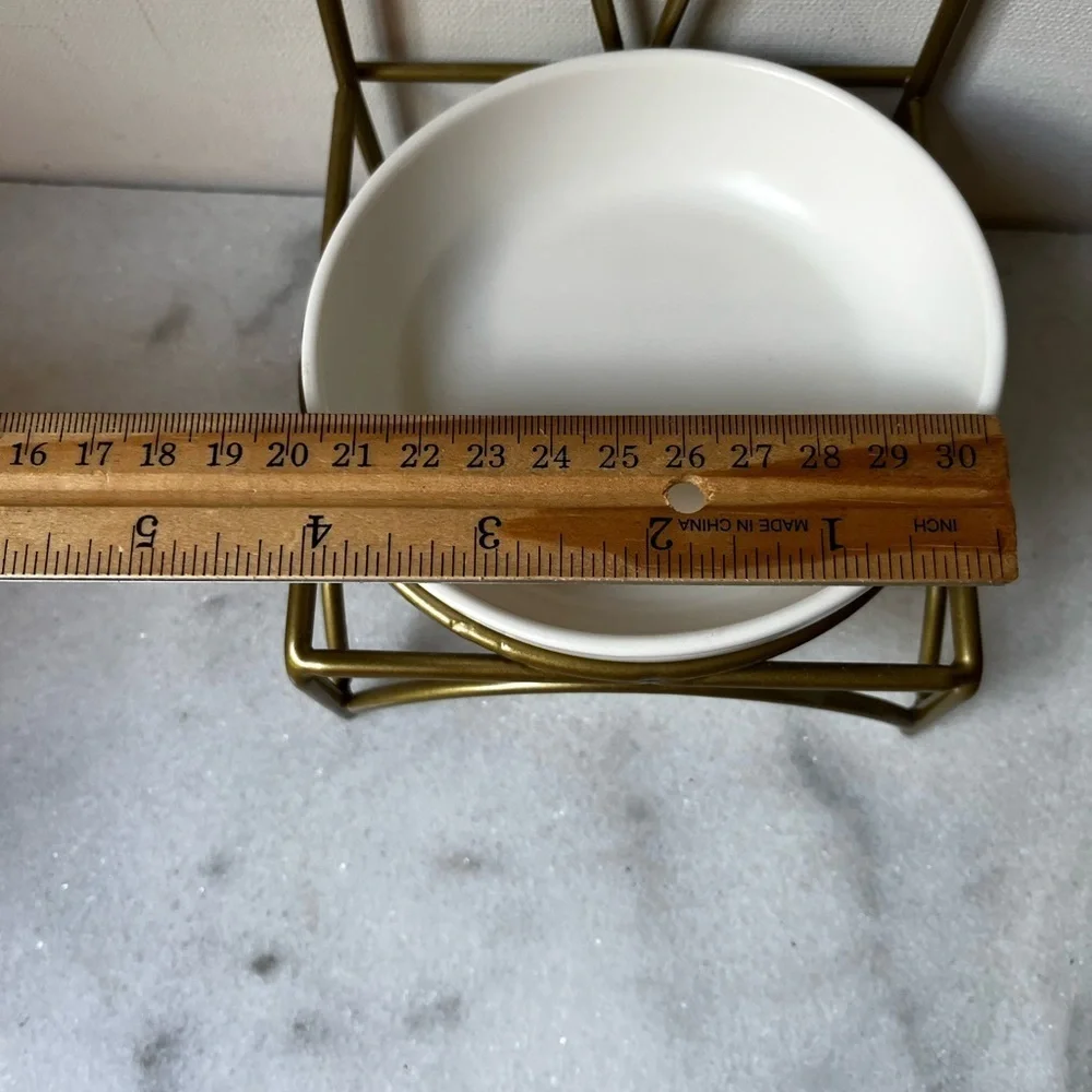 Elegant Gold Metal jewelry Stand, display , holder with ceramic Bowl